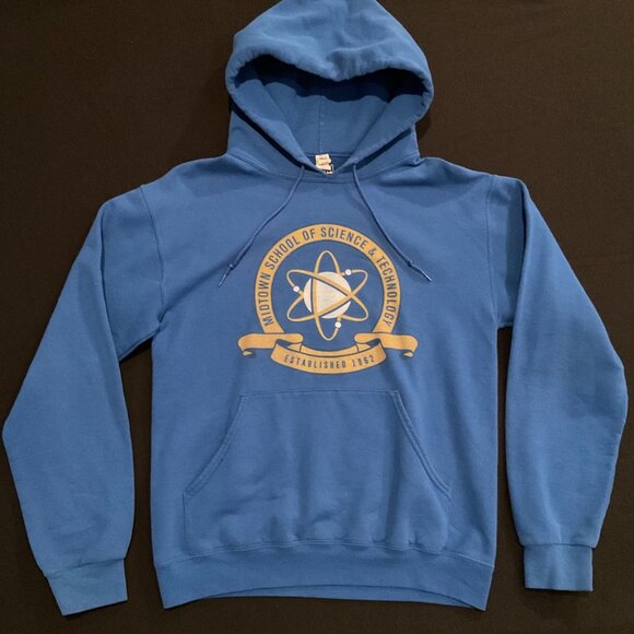 Midtown School Of Science Spiderman Peter Parker Cosplay Blue Hoodie Mens Small - Picture 1 of 9